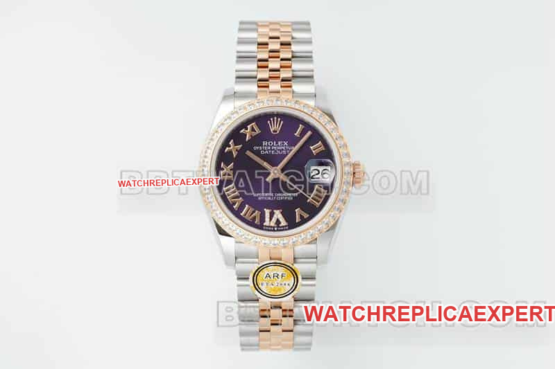 Rolex Datejust 31mm ARF 1:1 Super Clone Purple Dial Diamond Bezel Mechanical Five-Link 278381