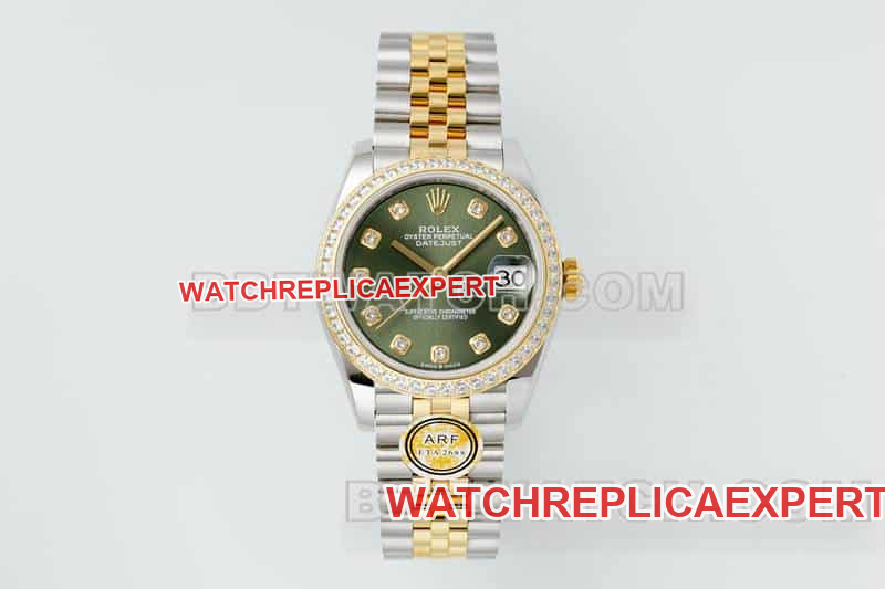 Rolex Datejust 31mm ARF Green Dial Diamond Bezel Mechanical Five-Link 278383 Top Replica Watch
