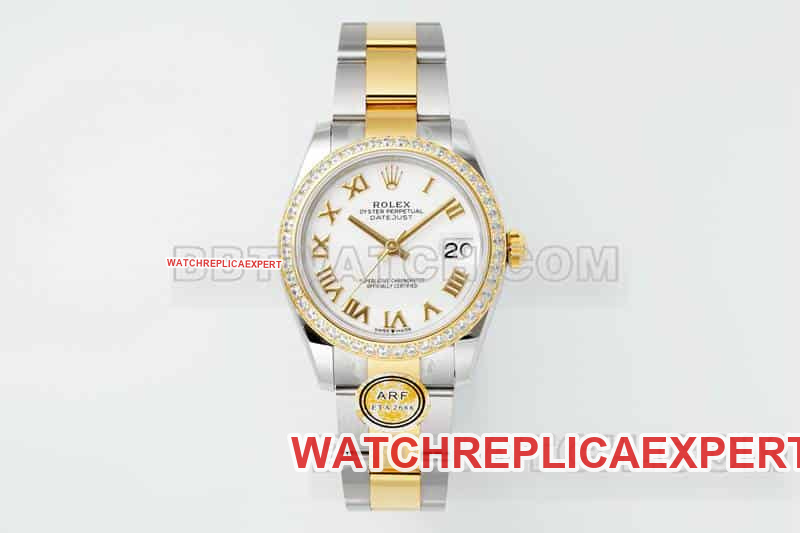 Rolex 31mm ARF 278383 Log One-to-One Super A super clone White Dial Diamond Ring Watch