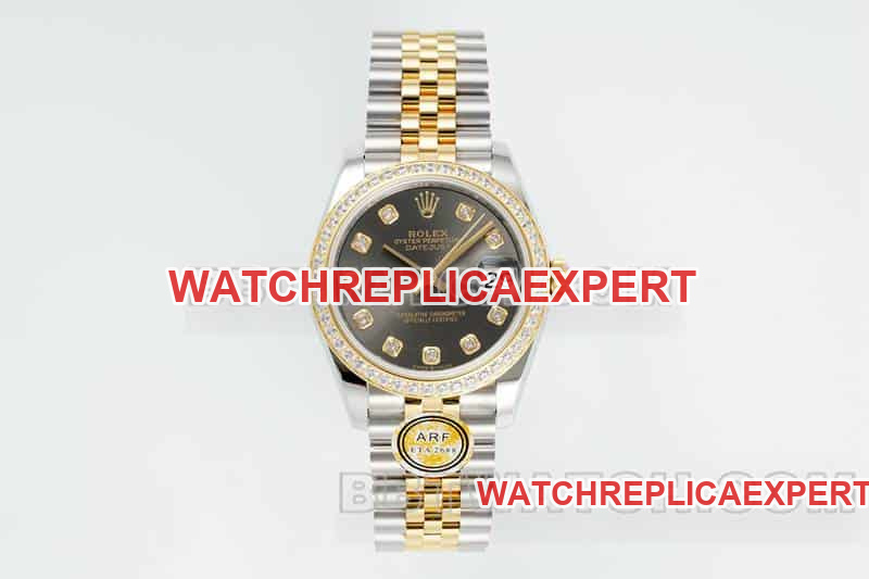 Rolex Datejust 1:1 Super A super clone Dark Gray Dial Diamond Bezel 31mm ARF Factory P1 Mechanical Five-Link 278383