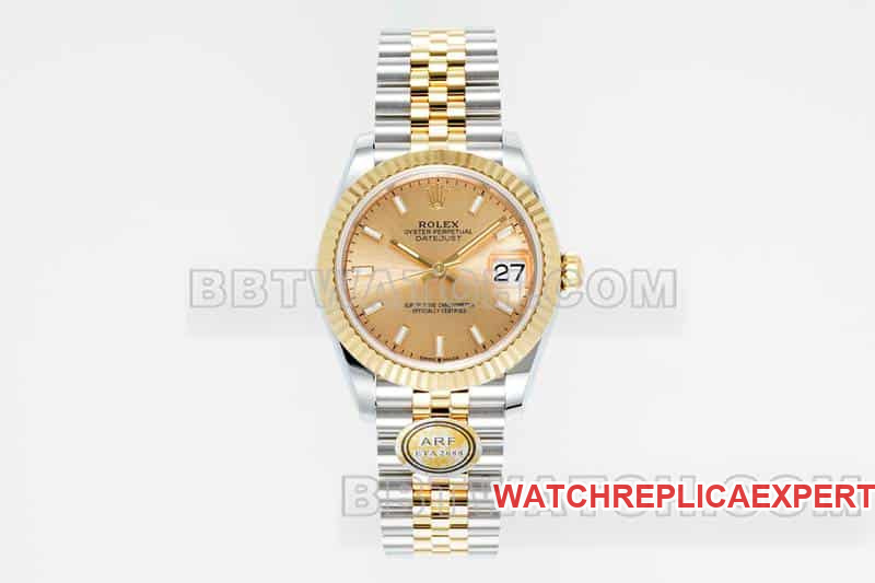 Rolex Datejust 31mm Gold Dial ARF Top-Tier Replica with Five-Link Bracelet
