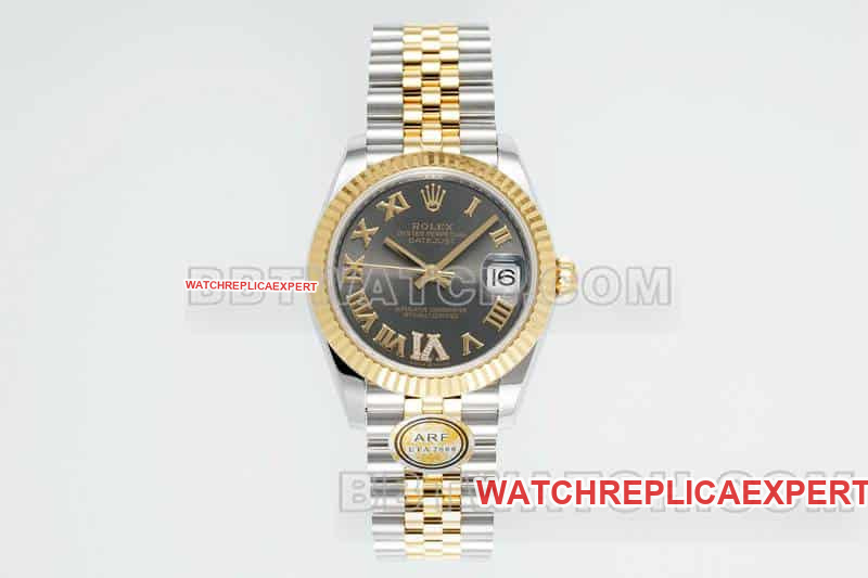31mm ARF Rolex factory top one to one high imitation black plate mechanical intergold five compartment link 278273