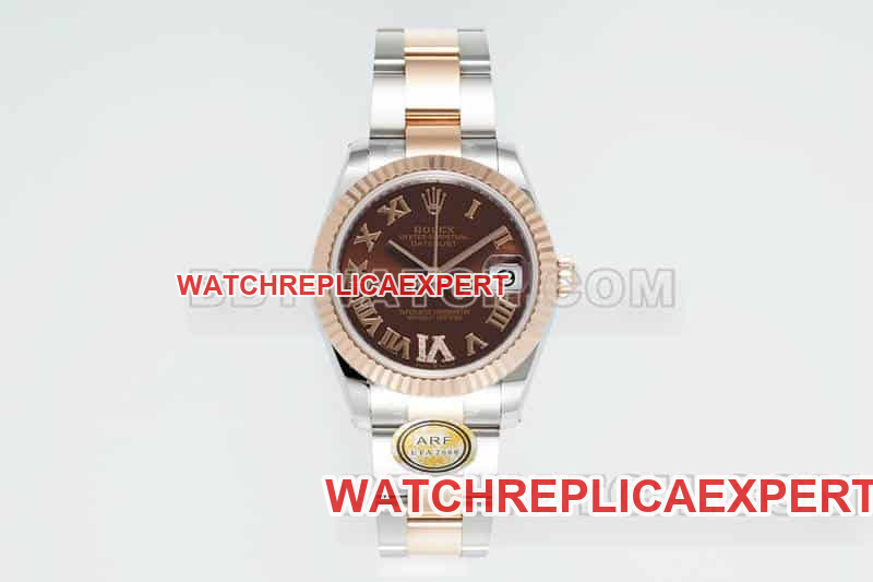 31mm Rolex Datejust Top Edition Replica with Brown Dial ARF Mechanical Three-Link 278271
