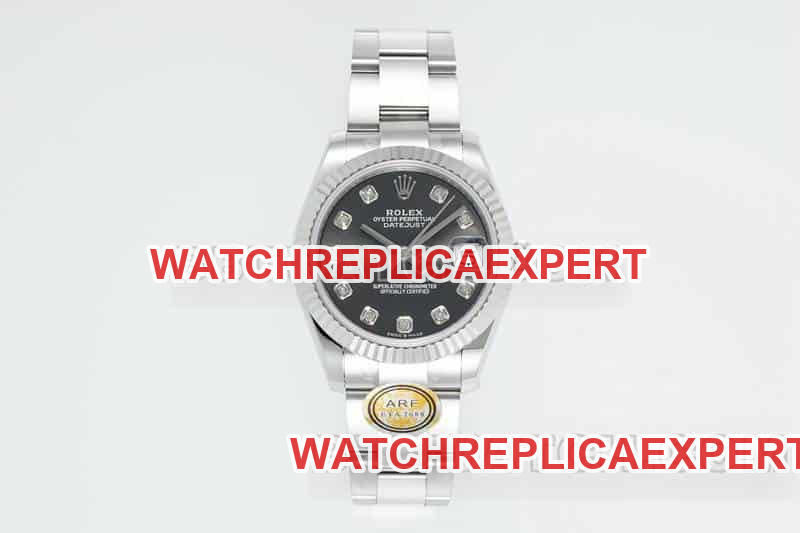 31mm ARF Rolex Factory Logbook Top Replica Black Plate Mechanical Three Compartment Link 278274