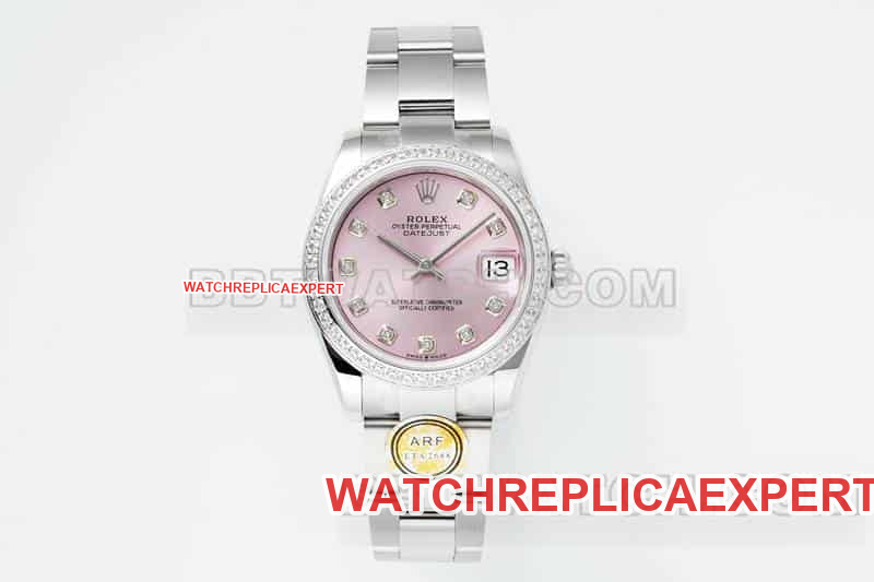 Rolex 31mm Datejust ARF top 1:1 high imitation pink dial diamond bezel mechanical three-link 278289