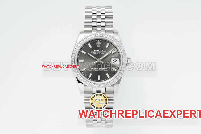 31mm ARF Rolex Datejust 1:1 Super A fine imitation black dial diamond bezel factory Rolex ARF mechanical five-link 278289