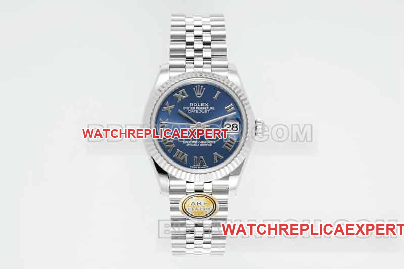 31mm ARF Rolex Datejust Super A super clone Blue Dial Roman Numerals Factory P1 P2 Mechanical Five-Link Strap 278274