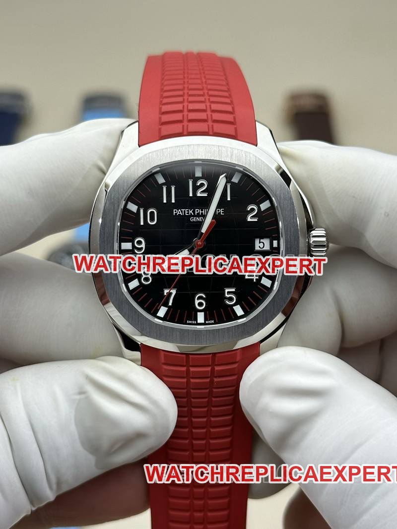 Montre Replica Patek Philippe 1:1 BBF Factory Cadran Noir Grenade Mécanique Caoutchouc Rouge Modèle 5167A