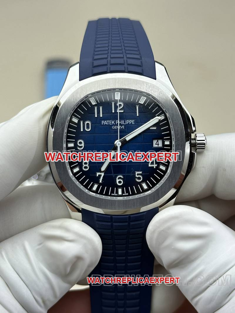 Meilleure montre réplique Patek Philippe usine BBF cadran bleu grenade mécanique caoutchouc bleu modèle 5168G