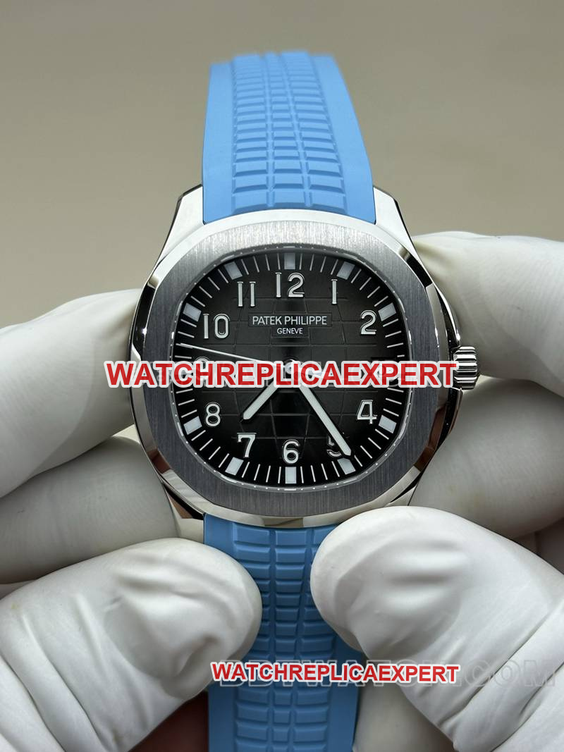 Super Clone Watch BBF Factory Aquanaut Black Dial Mechanical Blue Rubber Model 5167A Patek Philippe