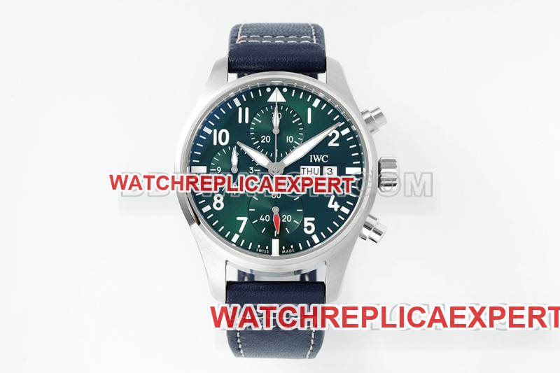 Universal Super Clone Watch APS Factory Pilot Green Dial Chronograph 69385 Mechanical Movement Strap Model