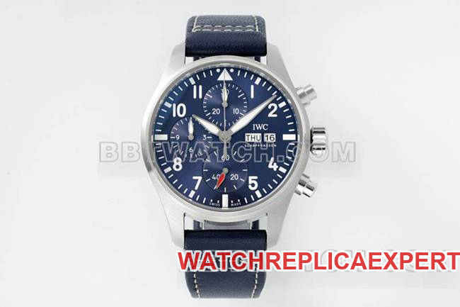 Universal Best CollectWatches APS Factory Pilot Blue Dial Chronograph 69385 Mechanical Movement Belt Model