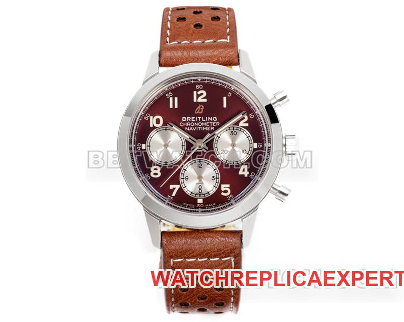 Breitling BLS factory Yueyang red brown dial 41mm chronograph 7750 mechanical movement leather strap model