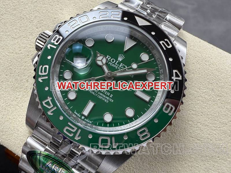 Rolex top replica watches ARF factory Greenwich GMT green disk 3285 mechanical movement ARF Rolex