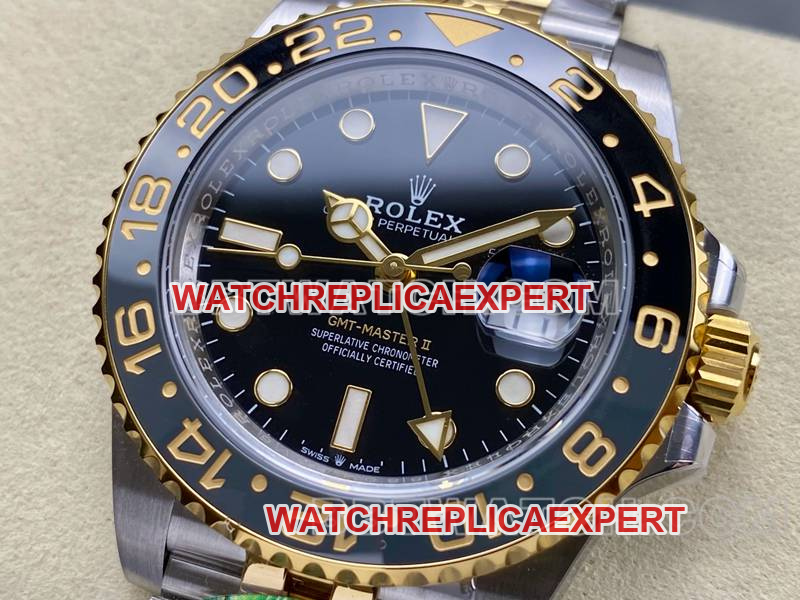 Hochwertige Replik-Uhren ARF Factory GMT Black Plate 3285 mechanisches Uhrwerk Zwischengold Stahlgürtel Modelle Rolex