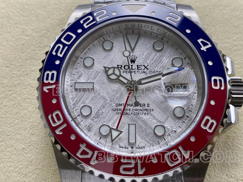 Optimale Replika-Uhren ARF Rolex Factory Greenwich GMT Meteorite Disk Cola Ring Mechanische Modelle mit Stahlarmband