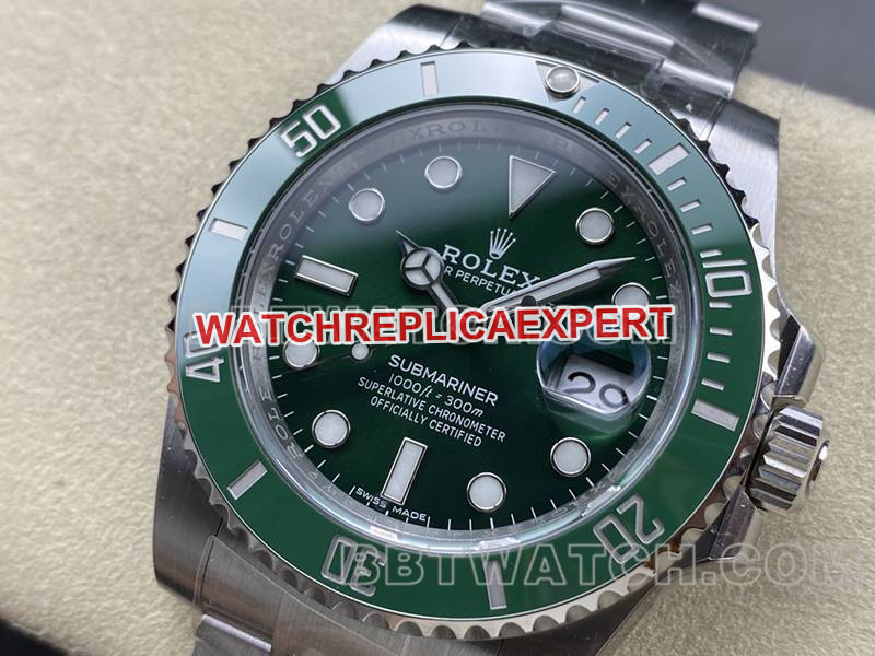Top réplique montres Rolex usine Submariner vert eau fantôme 3135 mouvement mécanique 116610 40mm ARF