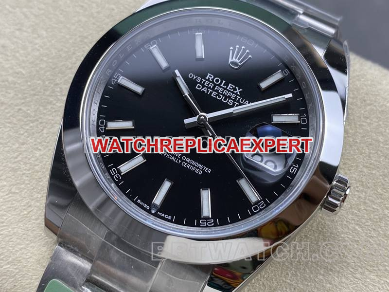 Top replica watch Factory Datejust 41mm black dial Rolex 3235 mechanical movement steel strap ARF