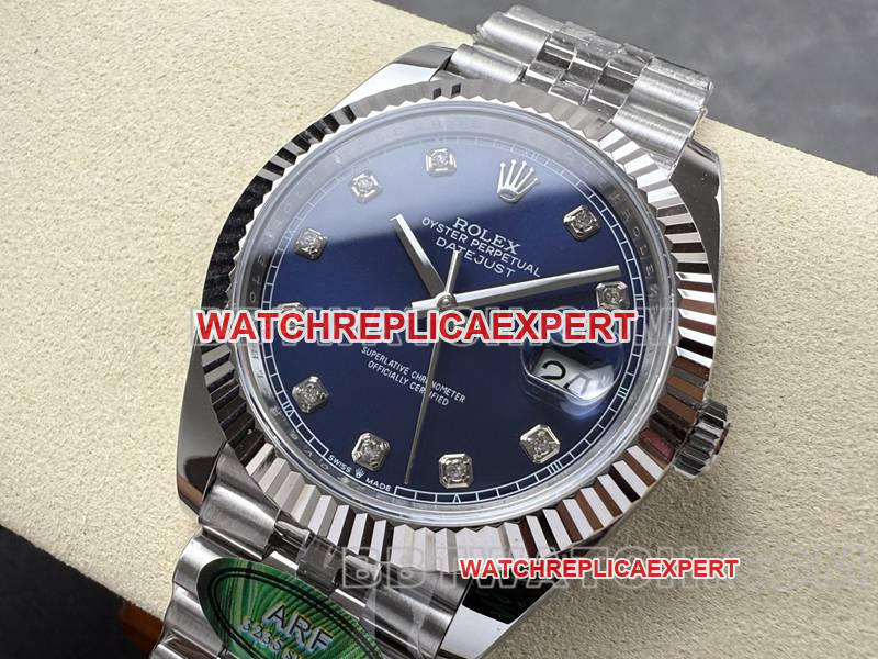 Optimal replica watches factory log blue plate 3235 mechanical movement steel strap models 41mm ARF Rolex