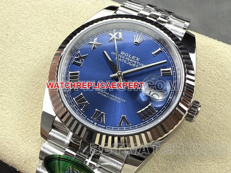 Montre Réplique 41mm ARF Rolex Cadran Bleu Chiffres Romains Mouvement Mécanique 3235 Bracelet Acier Modèles Usine Log