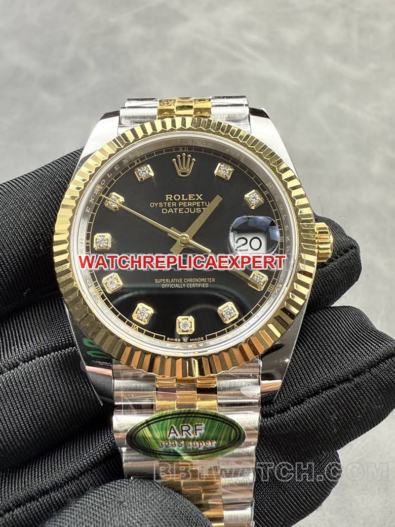 Rolex super clone watch ARF factory log 41mm black plate 3235 mechanical movement intermetallic steel strap models 41mm ARF Rolex