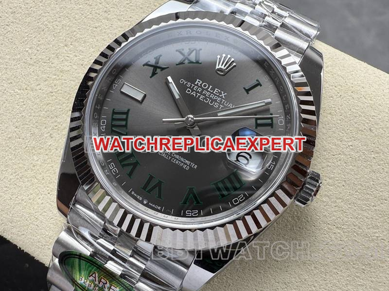 Best Replica Watches with 41mm Rolex ARF Factory Log Gray Plate Green 3235 Mechanical Movement Steel Belt Models