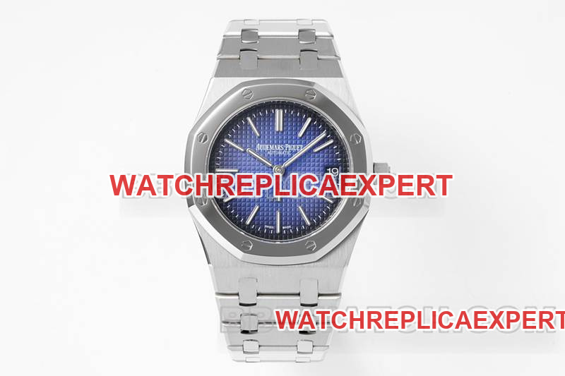 Top replica watches ZF Factory Audemars Piguet Royal Oak Smokey Blue Plate 2121 Mechanical Movement 15202