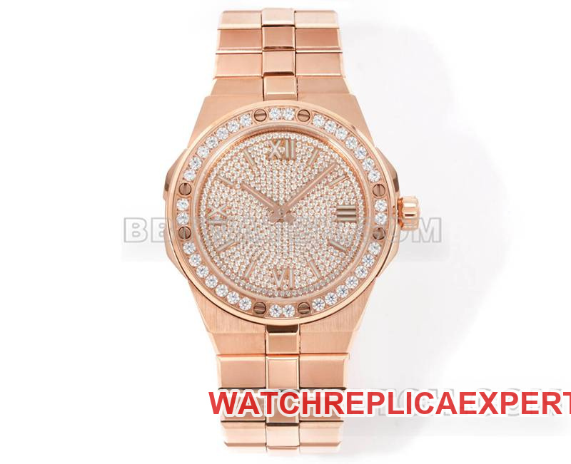 Meilleures Montres Répliques GH Factory Snowy Mountain Pride Diamond Plate Diamond Ring Mécanique Or Rose Bracelet Acier Modèles 41mm Chopard