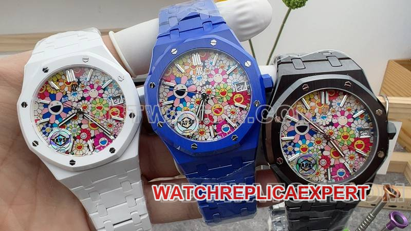 Super Clone Montre APS Usine Royal Oak Cadran Tournesol Bracelet Acier Modèle Audemars Piguet