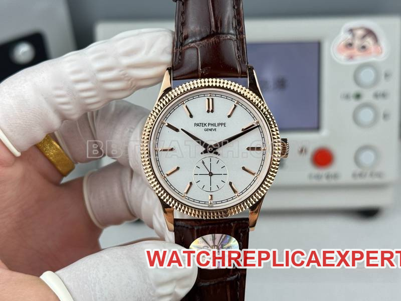39mm Patek Philippe Optimal Replica Watches SDF Factory Classic Silver Plate Studded Ring Rose Gold Case Mechanical strap models