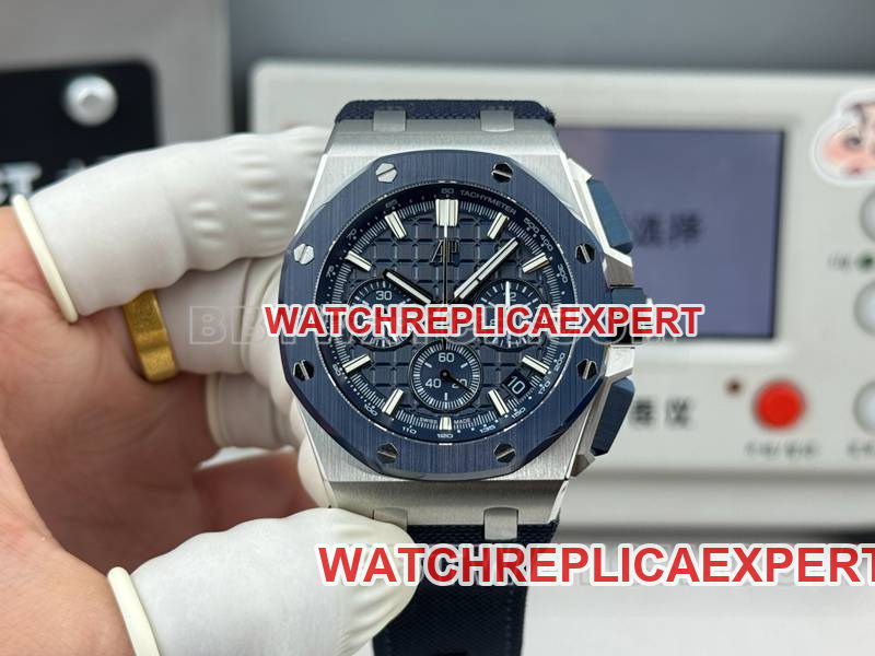 AP 1:1 Replica Watch LS Factory Royal Oak Offshore 43MM Blue Dial Chronograph Mechanical Rubber Model 26420 for Men