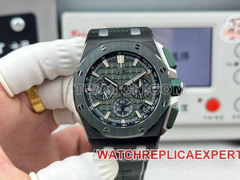 Audemars Piguet Super Clone Watch LS Factory Royal Oak Offshore 43MM Green Dial Chronograph Mechanical Rubber Model 26420