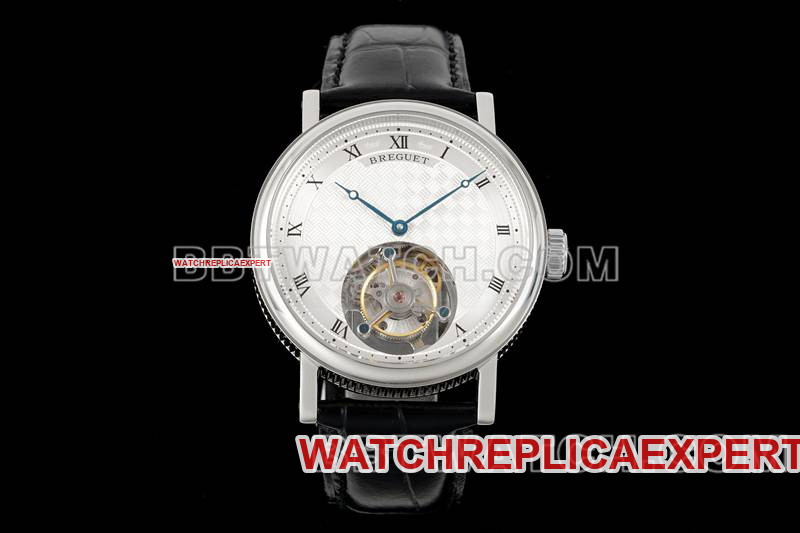 Breguet Breguet Classic Series RMS Factory Silver-White Dial Tourbillon Mechanical Leather Strap Best CollectWatches