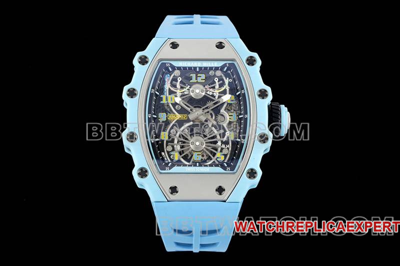 Richard Mille RM 21-02 Disco Oco Turbilhão Mecânico Réplica de Borracha Azul