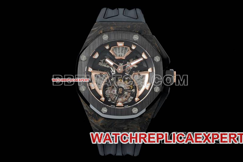 Audemars Piguet Top Replica Watches RM Factory Royal Oak Offshore Floating Tourbillon Mechanical Black Rubber Style Audemars Piguet