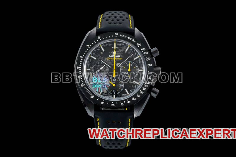 Omega Speedmaster BLS usine entièrement en céramique jaune aiguille mécanique en caoutchouc modèle réplique de montres