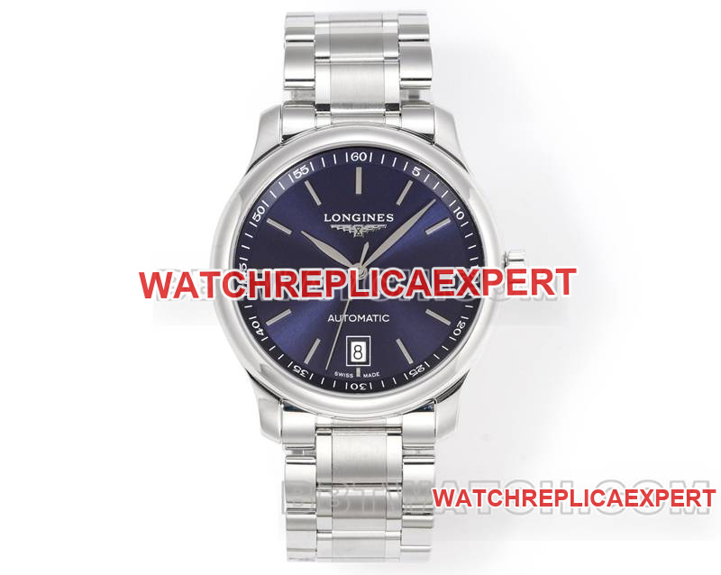 Longines Master Collection XC Factory Blue Dial Stick Marker L888 Mechanical Movement Steel Bracelet Replica Watch