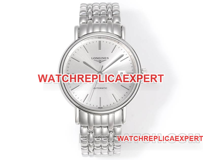 Longines Super Clone Uhr XC Factory, elegantes 40-mm-Silberzifferblatt, L888-Modell mit mechanischem Uhrwerk und Stahlarmband