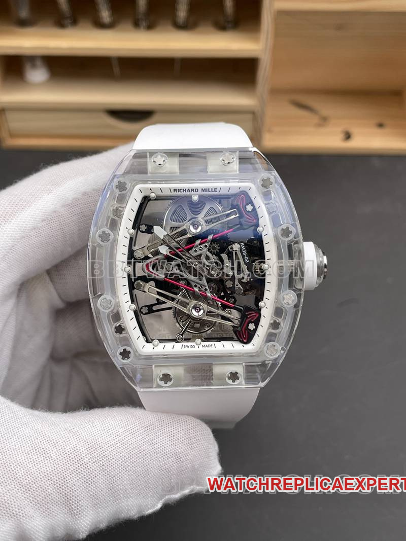 RM Factory Clear Crystal Case Tourbillon Mechanical Super Clone Watch RM38-02 Richard Mille