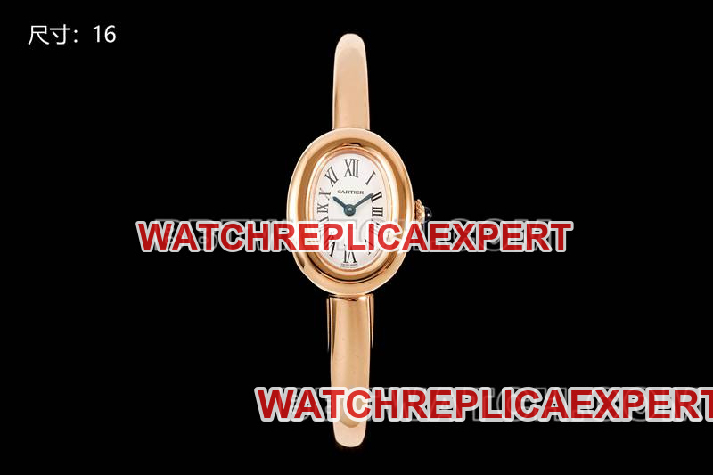 1:1 replica watches BLS factory bathtub 16 size quartz rose gold bracelet watch Cartier