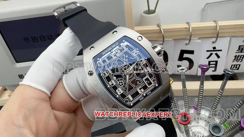 Super Clone Richard Mille Squelette Disque Mécanique Caoutchouc RM 67-01