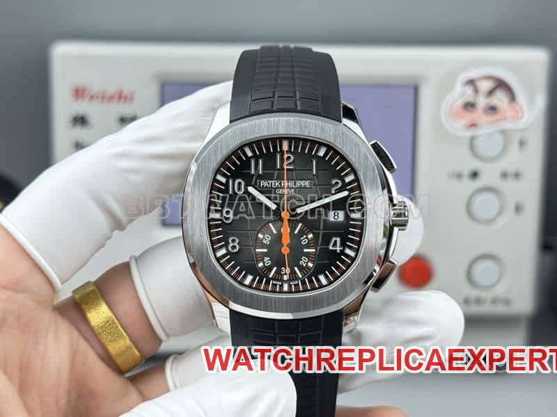 Montre Super Clone P0 P1 Usine Grenade Cadran Noir Mécanique Caoutchouc Noir Modèle 5968 Patek Philippe