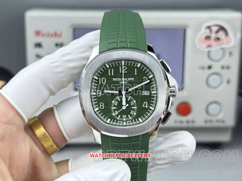 Best Replica Watches Patek Philippe P1 Factory Grenade Green Disc Mechanical Green Rubber Model 5968 Patek Philippe