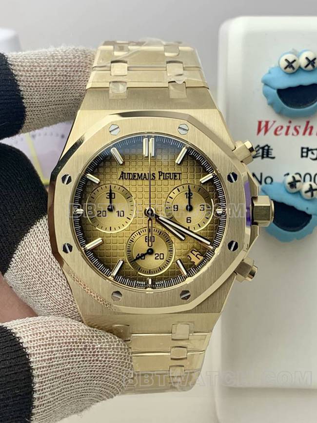The best replica watch Audemars Piguet BLS factory Royal Oak Gold smoked dial mechanical 26240