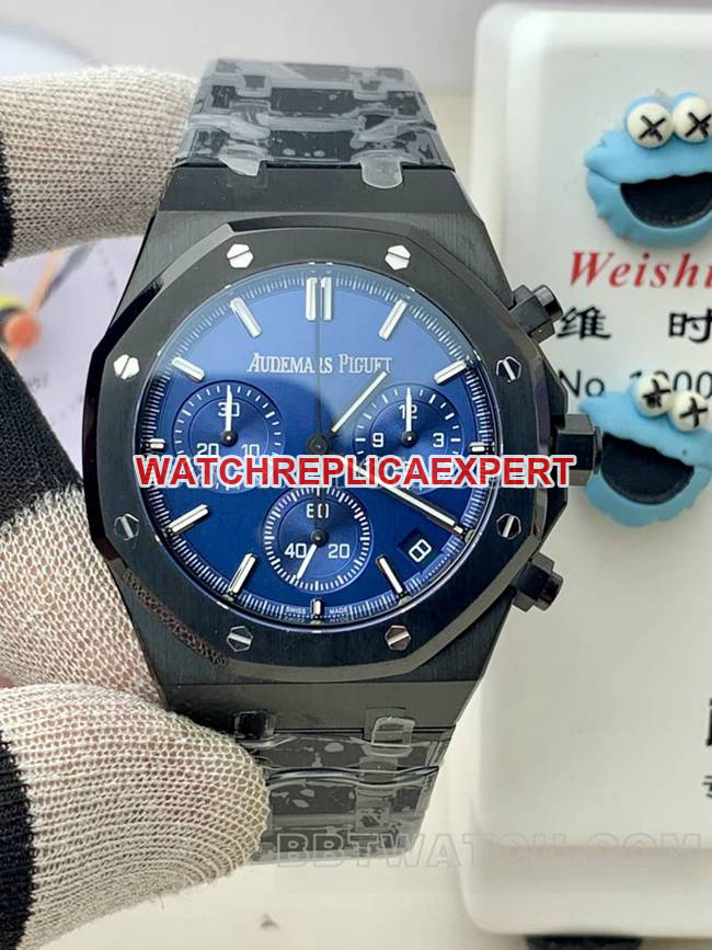 The Best Replica Watch BLS Factory Audemars Piguet Royal Oak Blue Dial Black Ceramic Mechanical 26240
