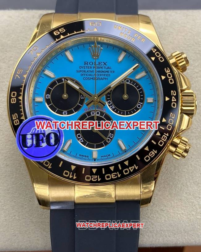 The Best Replica Watch Daytona UFO Factory Rolex Gold Case Blue Dial 4131 Mechanical Rolex