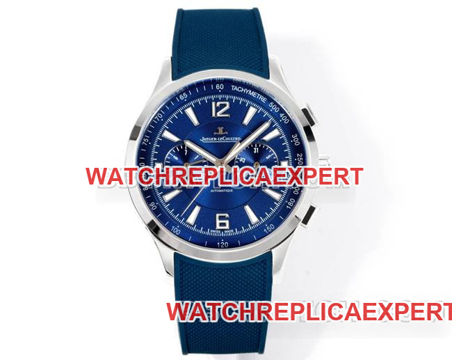 Top Replica Watches Beichen Jaeger-LeCoultre Blue Dial Mechanical Blue Rubber Model Jaeger-LeCoultre