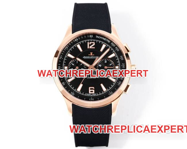 Best replica watches Beichen Jaeger-LeCoultre Jaeger-LeCoultre rose gold black dial mechanical black rubber models