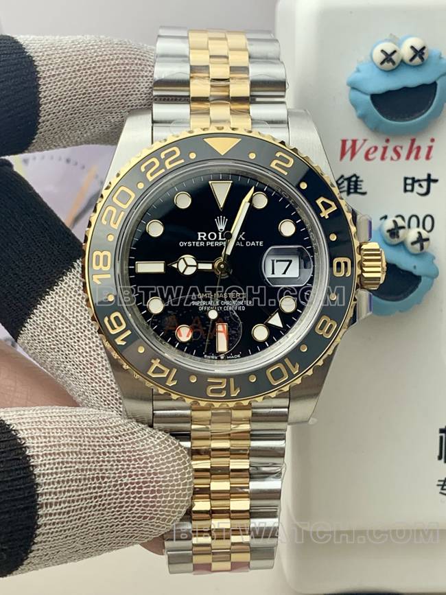 1:1 Replica Watch GMT-Master II VS Factory Two-Tone Yellow Gold Bezel 3285 Mechanical Rolex