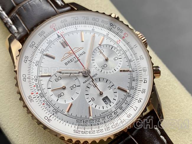 Best Replica Watches BLS Factory Silver White Plate Breitling Aero Chronograph Rose Gold Belt Model Breitling